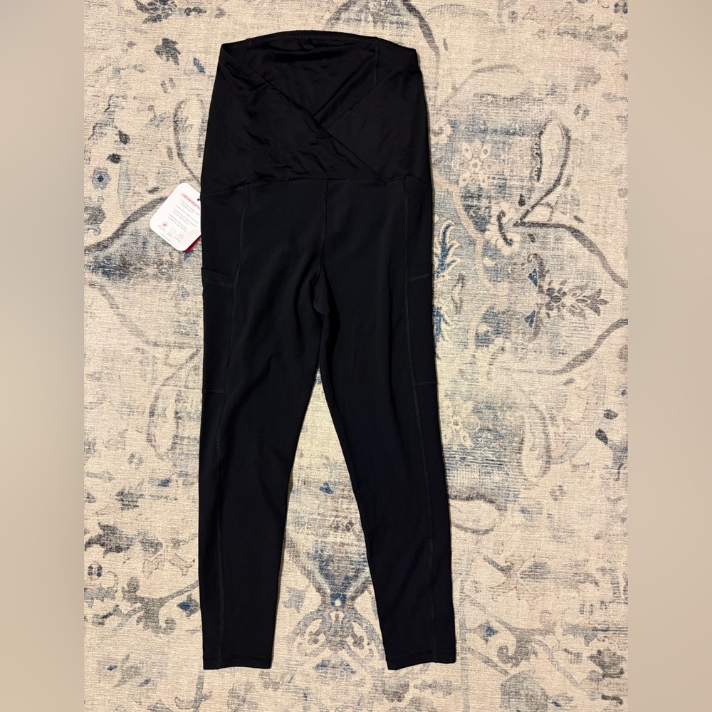 Maternity Black Active Legging with Crossover Panel - Picture 2 of 4